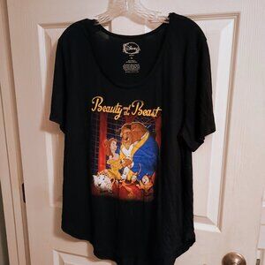 Disney Beauty & The Beast Tee Black Adult XL New